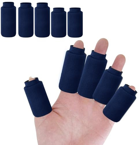 ThreeH Manchons de Glace pour les Doigts 5 Poches de Glace Réutilisable Manchon de Compression en Gel Doigts de pied Thérapie Chaude et Froide pour Blessures et Gonflement, Marine
