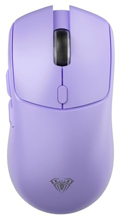 AULA SC580 Wireless Gaming Mouse,Tri-Mode Computer Mouse with 6 Adjustable DPI Levels Up to 12000,Lightweight Gaming Mice,Programmable Buttons,Rechargeable Wireless Mouse for Laptop (Purple)