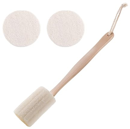 1 Cepillo Para Espalda De Segmento De Lufa, 2 Piezas De Lavado De Cara De Lufa, Estropajo De Espalda De Lufa, Estropajo De Espalda, Accesorios De Baño