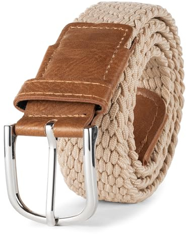 Indicode Unisex Alvin Stoffgürtel 35mm breit | Kunstleder-Riemen & Metall Gürtelschnalle