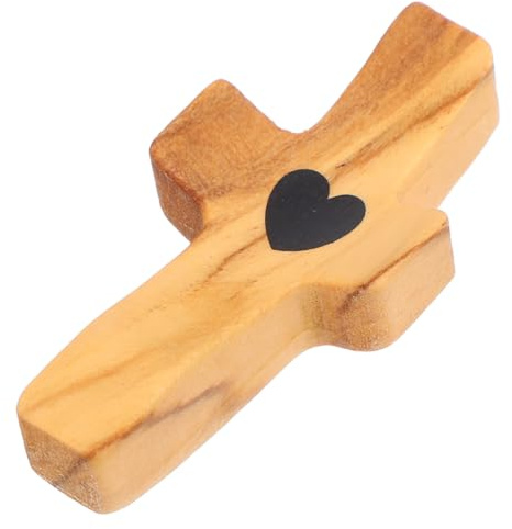 SEWACC Ostergriffstücke kreuzen Religionskreuz Festival-Kreuz-Ornament Kreuz haltend Kreuzdekor Gebetskreuz Holz Mini Holzkreuz Gebetskreuze aus Holz Kreuzform schmücken Olivenholz Beige