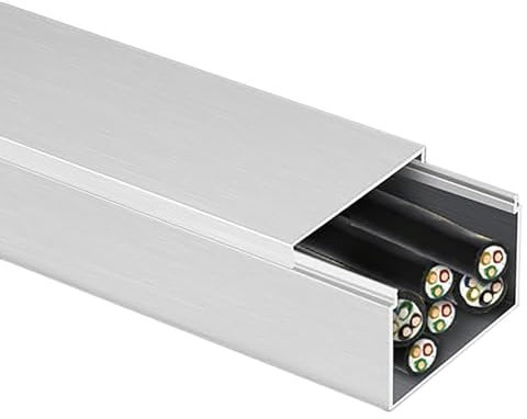 Cache Cable Gaine Management Rangement Goulotte Gestion Des Câbles En Canal - 100 Cm 80 75 60 50 40 30 25 20 Cm De Long Organisateurs De Câbles De Grande Capacité Pour Ethernet/TV/garage/concerts(50x2