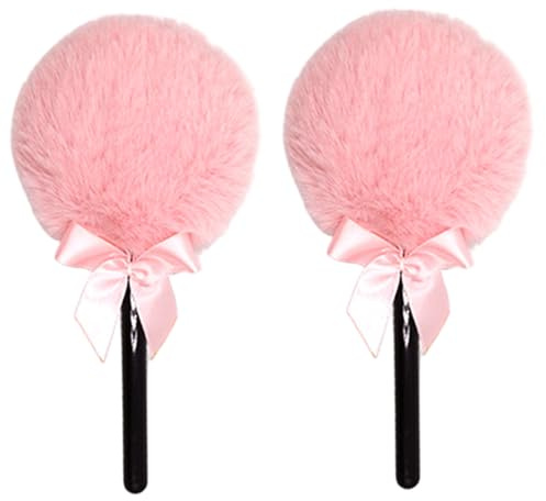 Körperpuderquaste 2 Stück Lollipop-Körperpuder-Applikator weiche bequeme Make-up-Quasten mit Griff für Frauen und Mädchen