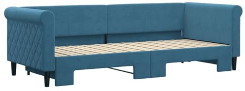 Homgoday Tagesbett Ausziehbar Blau 80x200 cm Samt