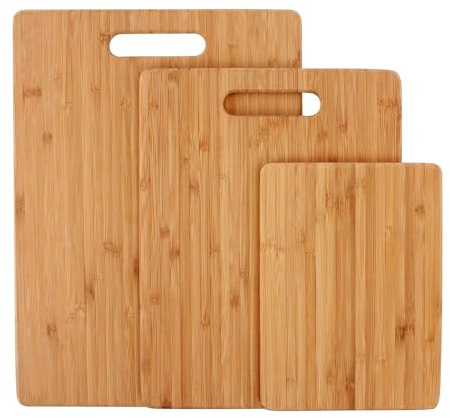 Cutting Board Set of 3 Wooden Chopping Boards and Serving Trays Kitchen Countertop Food Prep Bread Meat Vegetables Fruit Cutting Boards Home Office