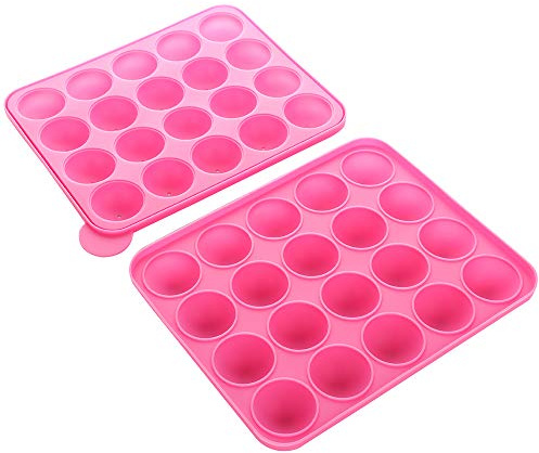 Fyearfly Moule à sucettes en silicone 20 cavités avec bâtonnets – Facile à faire des bonbons, outil de cuisson amusant