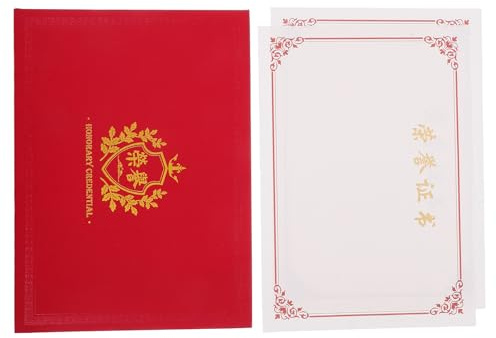 OATIPHO Carpeta para Certificados Tamaño Carta Funda para Papel de Premio Color Rojo 6K Soporte para Documentos de Reconocimiento Escolar y Empresarial Protección contra Arrugas y