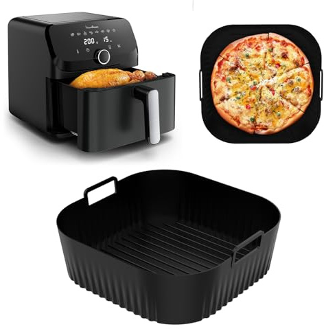 Accesorios Air Fryer para Moulinex Easy Fry Mega 7.5 L | Molde de silicona Airfryer, Para Moulinex EZ8558F0, Plato para freidora de aire