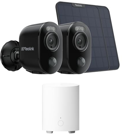 Reolink 4K Solar Überwachungskamera Aussen Set mit Home Hub Mini, Zentrale Verwaltung & Speicherung, Ohne ABO-Gebühren, Farbnachtsicht, KI-Erkennung, 2,4/5GHz WLAN