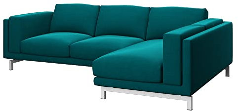 Soferia Sofabezug Kompatibel Mit NOCKEBY 2er-Sofa Sofaüberzug Sofaüberwurf Sofaschoner Cover Kratzfest Hydrophobie Allergenfrei Elegance Türkis