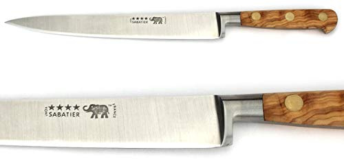 Thiers-Issard Sabatier Filetiermesser Küchenmesser Messer - Klinge 20 cm - Griff Olive Olivenholz - Geschmiedete Profi Qualität