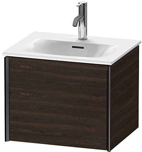 Duravit XViu 4031 Waschtischunterbau wandhängend, 1 Auszug, für Waschtisch Viu 234453, 510x420 mm, Farbe (Front/Korpus): schwarz matt/nussbaum gebürstet - XV40310B269