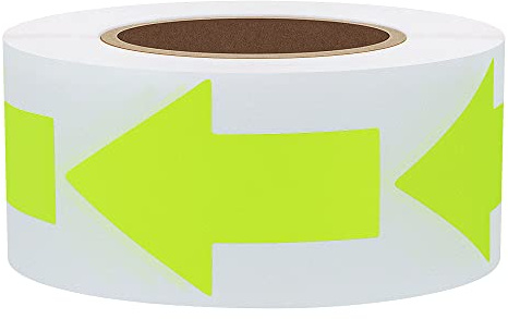 Hylabelest Fluoreszenz-gelbe Pfeilaufkleber, insgesamt 500 Etiketten pro Rolle (fluoreszenzgelb)