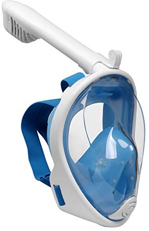 Emsmil Maschera da snorkeling a 180°, maschera da immersione, maschera integrale per il viso, maschera da immersione, maschera da snorkeling, maschera integrale anti-appannamento, per nuoto