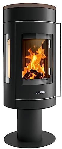 Justus 4827 32 Meva Kaminofen Stahl Schwarz/Topplatte Keramik Grappa/A