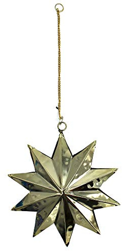 DARO DEKO Metall Stern zum aufhängen Gold 1 Stück - S - 14 x 16cm