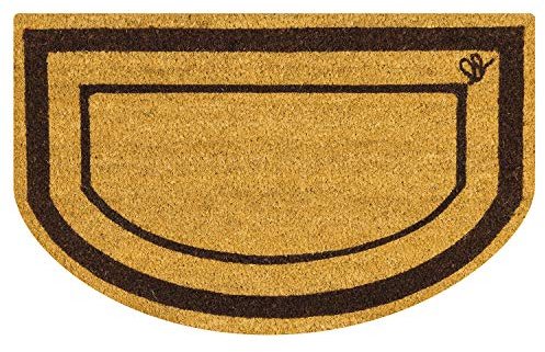 OLIVO.shop | BAIA - Zerbino cocco mezzaluna con fondo in gomma, zerbino ingresso esterno cocco, 3 colori 40x65 cm (BROWN)