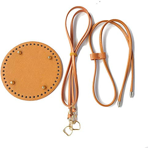 MoonyLI 3 Pezzi Set Fai da Te Borsa a Secchiello in Pelle Kit Fondo/Tracolla/Coulisse PU Lmitated Leathercraft Borsa a Tracolla Accessori Fabbricazione di Borsa
