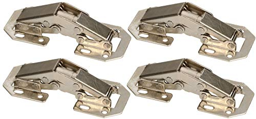 KOTARBAU® 4er Set Aufschraubscharnier mit Feder 75 mm Montage ohne Topfbohrung für Möbeltüren Eckanschlag Innenanschlag Küchenschrank Kleiderschrank
