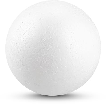 Netuno 10 Stück Styroporkugel 6 cm weiß Polystyrol Kugel Bastelkugel Rohling rund für DIY Basteln Hobby Kunst Schule Weihnachtsdeko Weihnachtsbaum Kugeln Dekoration