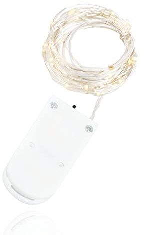 Micro LED Lichterkette, Batterie, Deko (Warm weiß) (10 Lichter, 1 Stück)