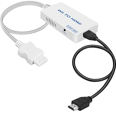 uhddadi Wii auf HDMI Adapter mit HDMI Kabel, Wii zu Hdmi Konverter | 1080p/720p Videoausgang, 3,5 mm Audio, unterstützt alle Wii-Display-Modi