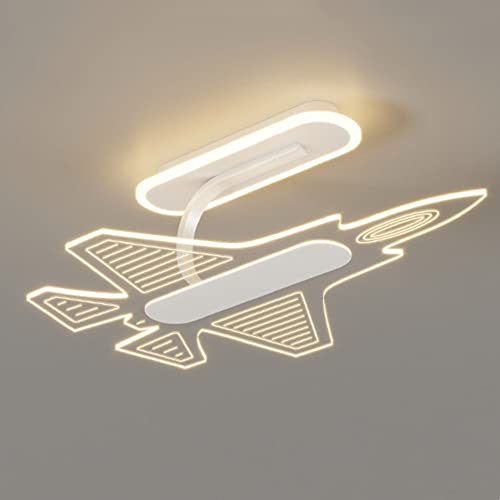 LED Kinderzimmer Deckenleuchte Dimmbar mit Fernbedienung Cartoon Flugzeug Deckenlampe, 40W Kinderlampe Junge Mädchen Schlafzimmer Lampe Deckenbeleuchtung aus Metall Acryl für Wohnzimmer