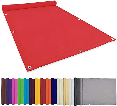 CHBIN Voile d'Ombrage Toile 1.2x2M Protection Solaire Pression d'eau 400/Polyester Voile dombrage carrée avec Oeillets et Cordons pour Jardin Terrasse Balcon Camping, Rouge, 22073