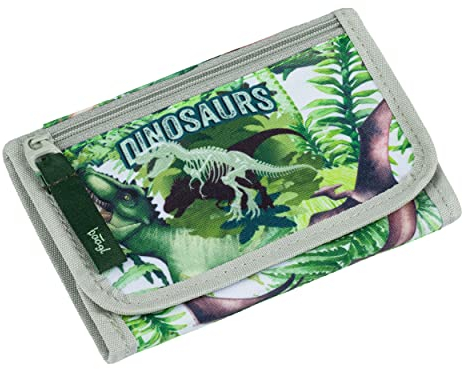 Baagl Brustbeutel Kinder - Geldbörse für Jungen - Geldbeutel, Mini Portemonnaie, Kleingeld Münzbörse (Dinosaurs)