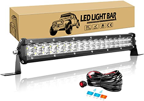 Willpower LED Lichtleiste 22 + Magnet Halterungen + 12V Kabelbaum für 4x4 | LED Balken Lightbar 270W, 6000K Weiß, IP67, Offroad beleuchtung, Arbeitsscheinwerfer LKW KFZ Auto Traktor Fahrzeuge