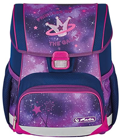 Herlitz® Schulrucksack Loop Jugend Schulranzen Rückentasche | Volumen 16L | Herren Damen Unisex Sportlich | Für Studenten Alltag | Geräumig Haltbar | Galaxy Princess, violett, Modern