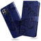 DENDICO Funda para Huawei Honor X8, Magnético Libro Funda de Cuero PU para Huawei Honor X8, Diseño en Relieve Carcasa con Ranura para Tarjeta, Azul