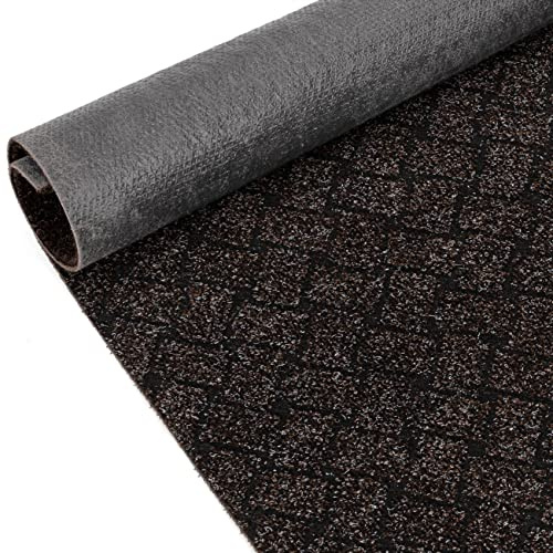 ANRO Schmutzfangmatte Flur Läufer Schmutzfangläufer Fußmatte Teppichläufer Flurteppich Türmatte Meterware Melbourne Dunkelbraun 160x100cm