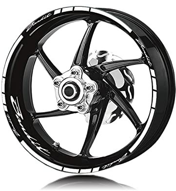 ROANNY Felgenband Motorrad-Radaufkleber Und Felgenlogo-Aufkleber Reifendekorations-Schutzaufkleber Für Suzuki Bandit Bandit 1200 600 (Color : Bianco)