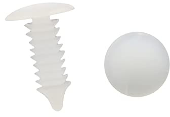 A ABSOPRO Voiture Clips Rivets 6.5mm Trou Diamètre Attache Plastique Blanc (Ensemble de 20)
