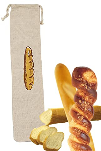 Sac à pain en lin - Sac à pain en tissu avec serrage - Sacs à pain respectueux l'environnement pour le rangement baguettes pain faites maison
