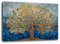 Cuadro moderno salón árbol de la vida abstracto azul dorado cuadros modernos de pared XXL grande impresión sobre lienzo decoración mural pared decoración mural dormitorio salón (30 x 40 cm, 1)