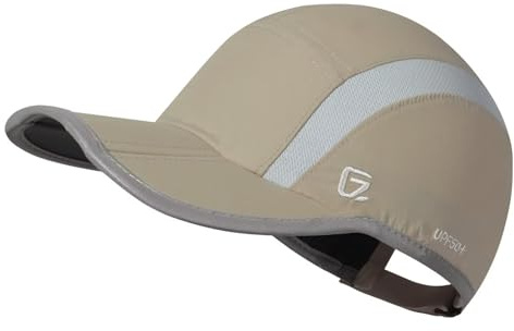 GADIEMKENSD UPF50+ Folding Outdoor Hat Unstructured Reflective Design Breathable Soft Sport Cap for Outdoor Sport