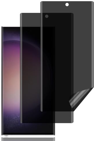 BCHKLAI Sichtschutz Schutzfolie für Samsung Galaxy S23 Ultra 5G [2 Stück] | Privacy Schutzfolie,Sichtschutzfolie,Fingerabdruck-ID-Kompatibel,Blasenfre,Kratzfest,Anti-Spy TPU Flexibler Displayschutzfoli