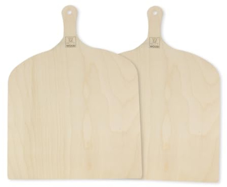 Mottiwood Set 2 Pale Pizza, Pala Per Pizza in Legno 100% Betulla, Maxi Resistenza e Grip, Tagliere Pizza Forno, Made in Italy (2 Pezzi)
