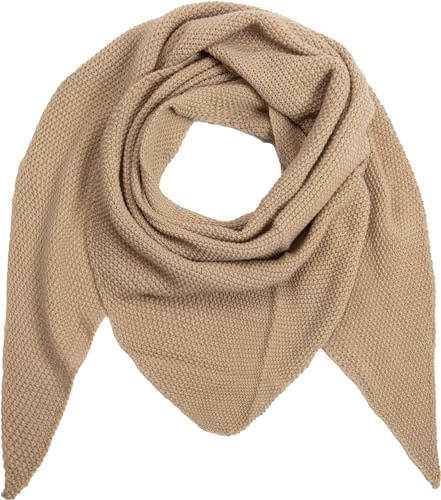 stylx Damen XXL Strick Dreieck Schal mit Reiskorn Strickmuster in Unifarben, Schal, Leichtes Tuch