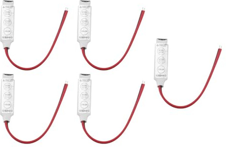 Be In Your Mind 5pcs 4 Pin Mini RGB RGBW LED Regolatore di Dimming 3 Tasti Luminosità Regolabile Dimmer di Luce 12V a 24V Adatto per Strisce Luminose RGB