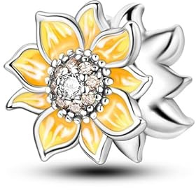 LIGHTDOG Femmes Charms 925 Charms en argent sterling avec des perles de fleurs,Compatible avec les charms européens pour les femmes filles bracelets Pandora