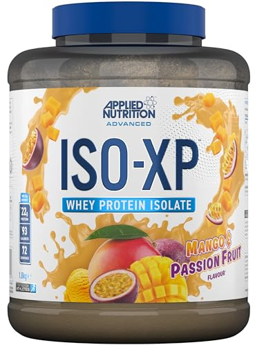 Applied Nutrition ISO-XP Whey Protein Isolate – Over 21g Protein, Low Carb, Low Fat, BCAA-Rich, Fast Absorption, Soy-Free, Halal-Certified (1.8kg - 72 Servings) (Mango & Passion Fruit)