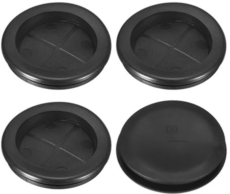 sourcing map 4Pcs Rubber Grommets 2-3/8 (60mm) Drill Hole, 2 (52mm) ID Single Sided Hole Plugs Ring Gasket for Firewall Cable Wire Protecting, Black