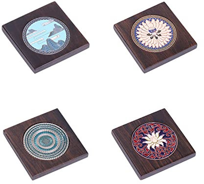 Untersetzer für Zuhause, Holzuntersetzer, quadratische Untersetzer, Getränkeuntersetzer-Set, Holzuntersetzer, Teetasse, Kaffeeuntersetzer, Schreibtisch-Schutzpolster, Untersetzer für Couchtisch Lucky