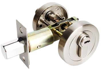 Serratura senza maniglia, serrature per porta in argento con chiave a cilindro singolo moderno serratura a cilindro in lega di zinco