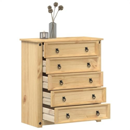 JUDYY Kommode Corona 80x40x89 cm Massivholz Kiefer, Kommode, Komodenschrank, Schubladenelement, Schreibtisch Schrank, Kosmetikschrank, Kleine Schrank, Schubladenkommode - 4005673