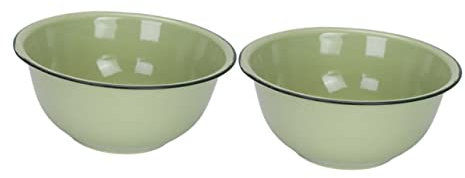 Hoement 2stücke Retro Emaillierte Schale Vintage Stil Küche Suppenschalen Antike Becken Für Zuhause Terrine Topf Behälter Für Obst Gemüse