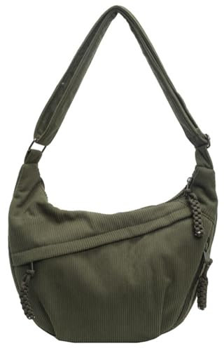 XUANXIE Crossbody Bag Damen Umhängetasche Cord Tasche Casual Schultertasche Moon Bag Halbmond mit verstellbarer Schultergurt Tasche Bauchtasche Stylische Handtasche für Arbeit Reisen Alltag